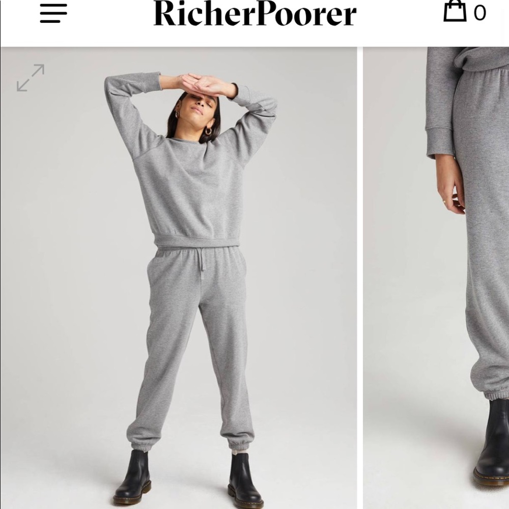 NWOT Richer Poorer Light Gray Sweatsuit